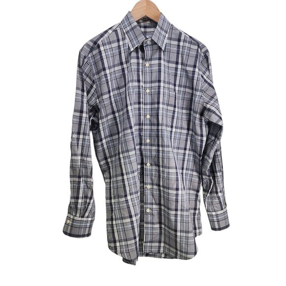 Peter Millar Summer Sport Plaid Long Sleeve Shirt Men's‎ Size M - Picture 1 of 8